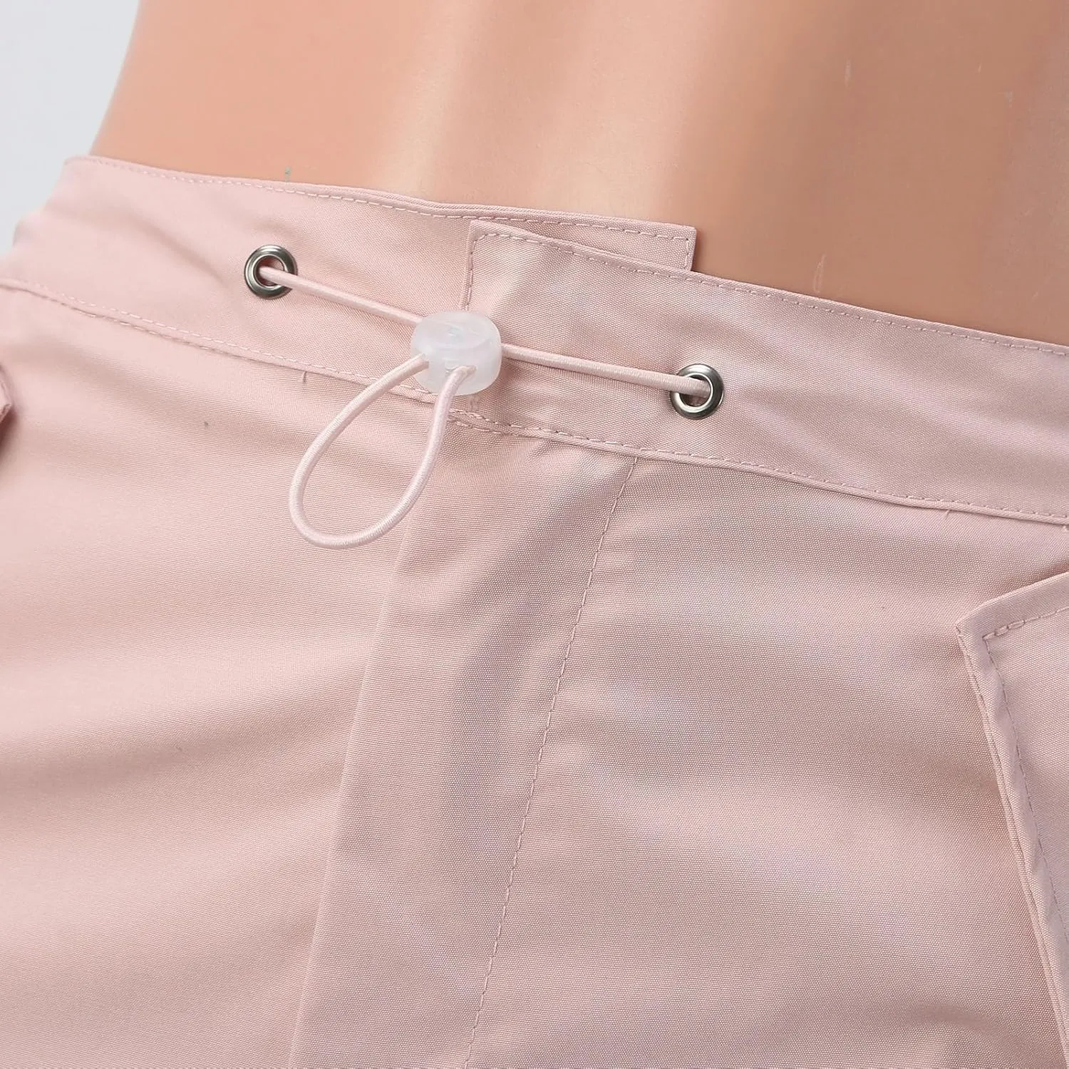 2023 Women's High Waist Slim Slim Casual Side Drawstring Pleated Tooling Half Skirt Linen Skirts for Women Mid
