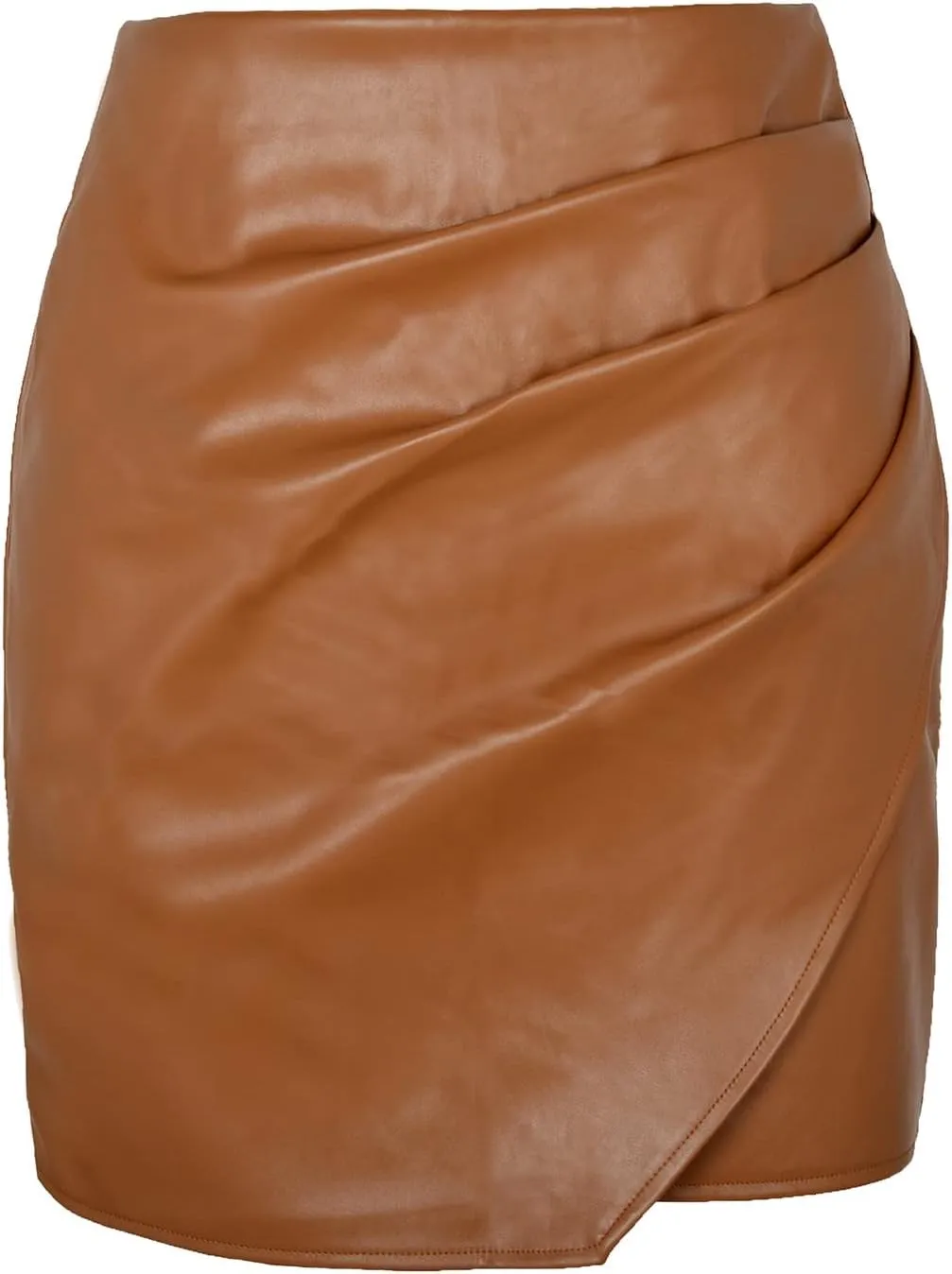 2023 Women's Sexy High Waisted Irregular PU Leather Skirt Nightclub Spicy Girls Buttock Plus Size Leather Skirt