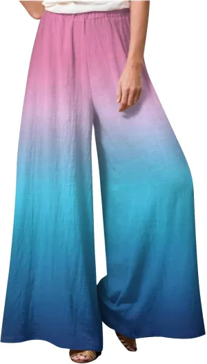 2025 Beach Vacation Drawstring Flowy Pants That Look Like Skirts- Gauze Summer Pants for Women Boho Trousers