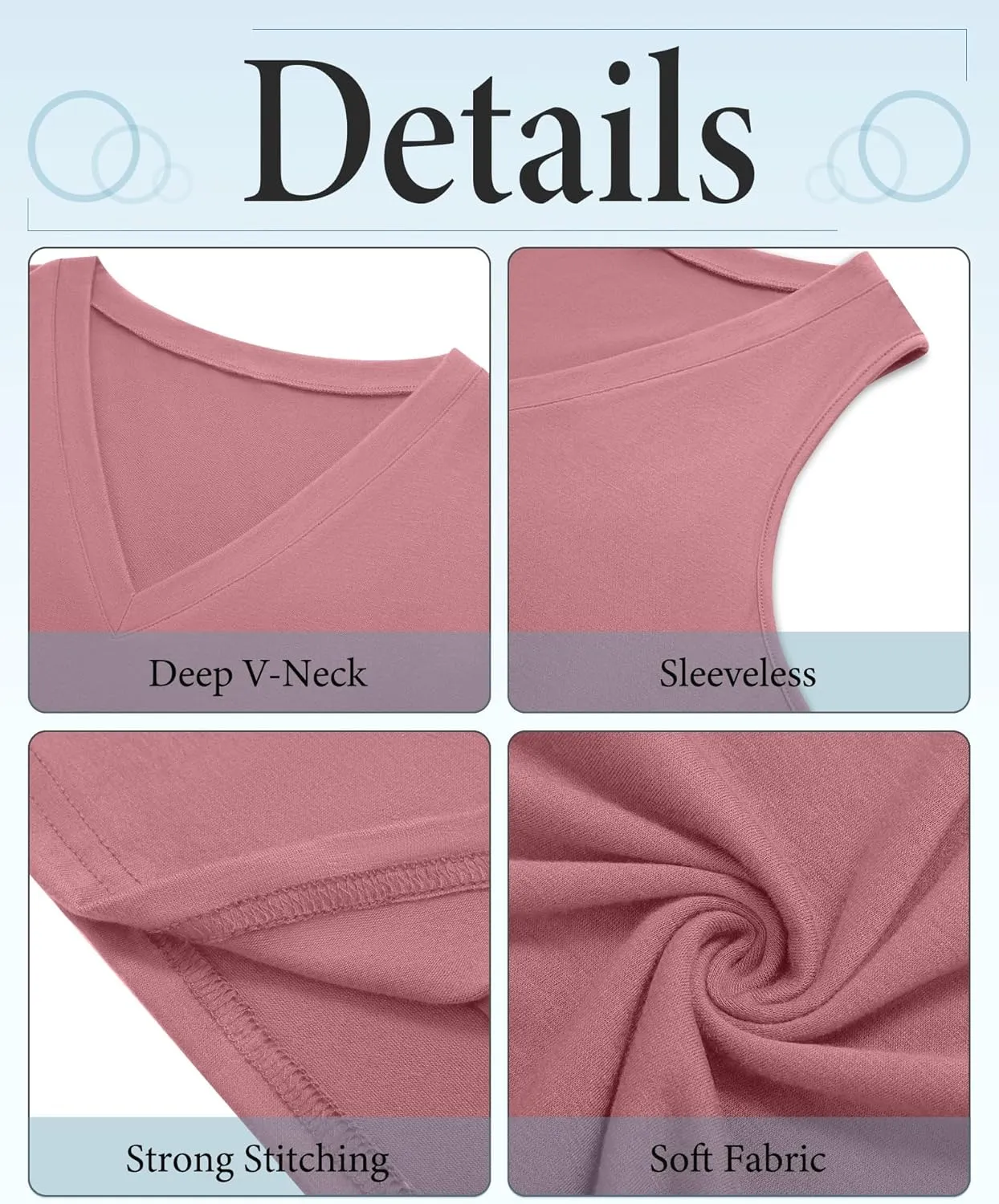 3 Pack Women's Plus Size V Neck Tank Tops Sleeveless Loose Fit Summer Tees Casual Trendy Basic T-Shirts Flat Hem