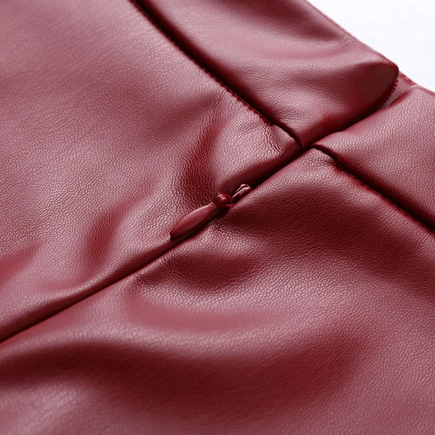A Long Line Solid Faux Skirt Leather Waist Womens Color High Skirts Skirt Jean Patched Skirt