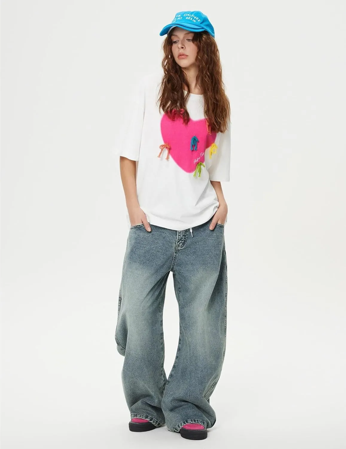Aelfric Eden Double Waist Loose Sagging Jeans Baggy Denim Pants High Waist Stretchy Straight Wide Leg Jeans