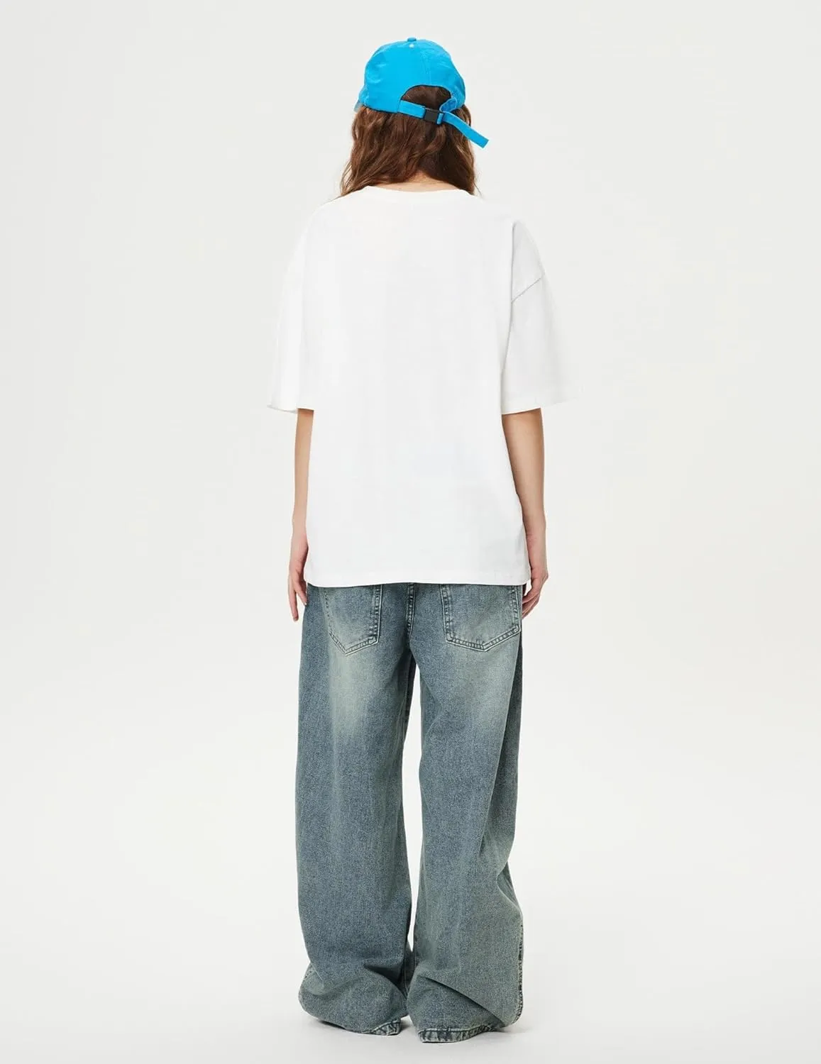 Aelfric Eden Double Waist Loose Sagging Jeans Baggy Denim Pants High Waist Stretchy Straight Wide Leg Jeans