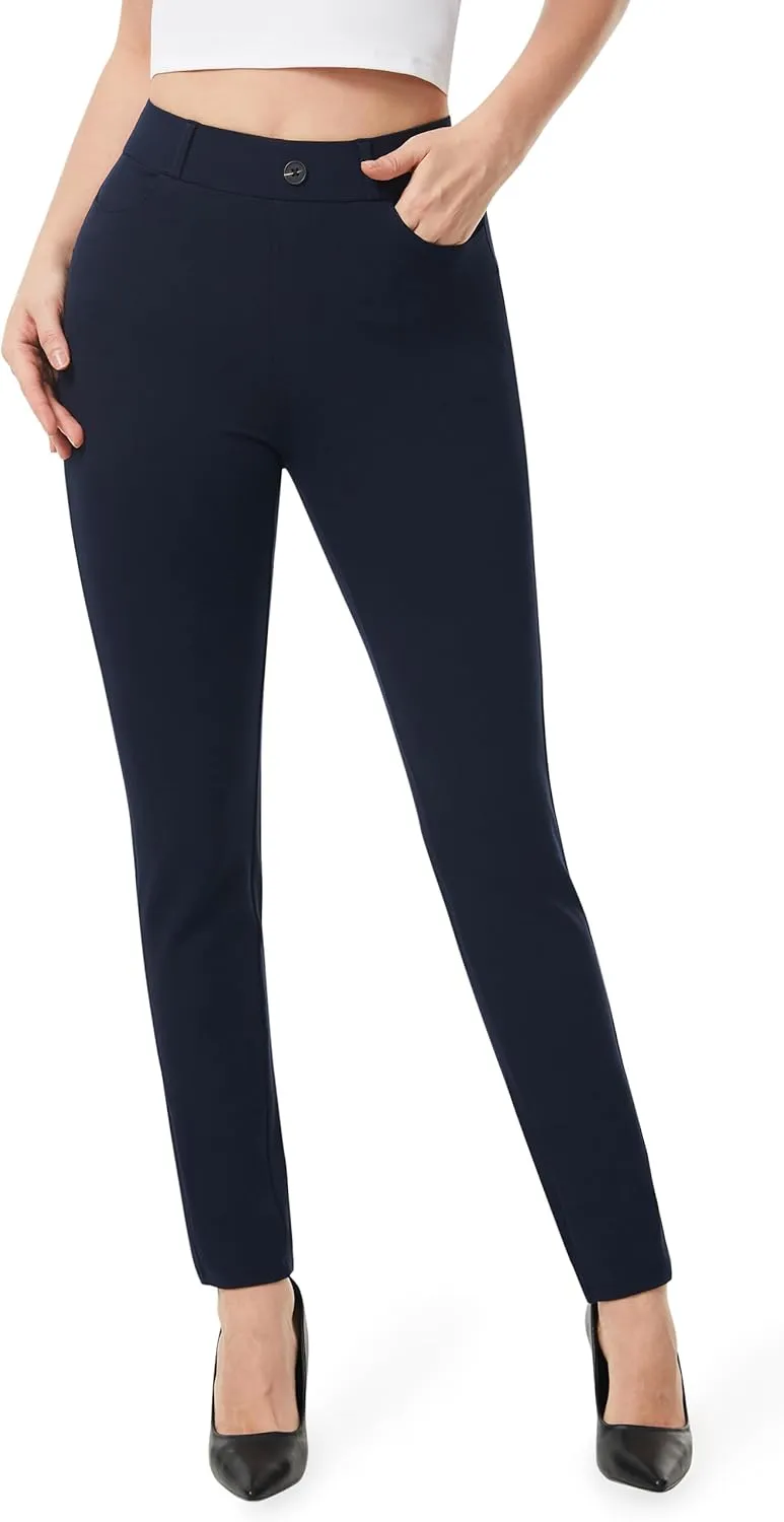 AFITNE Women's Yoga Dress Pants 2025 Spring Skinny Pull On Work Pants Stretchy Slim Fit Leg Office Casual Slacks