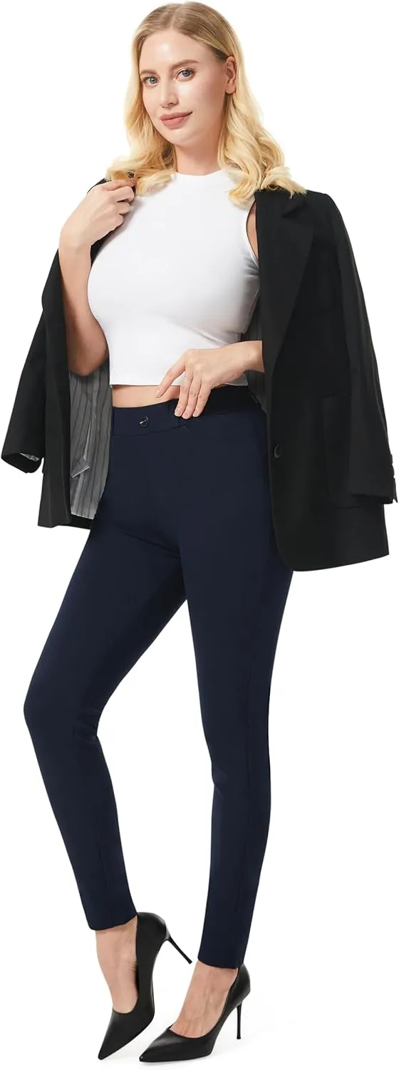 AFITNE Women's Yoga Dress Pants 2025 Spring Skinny Pull On Work Pants Stretchy Slim Fit Leg Office Casual Slacks