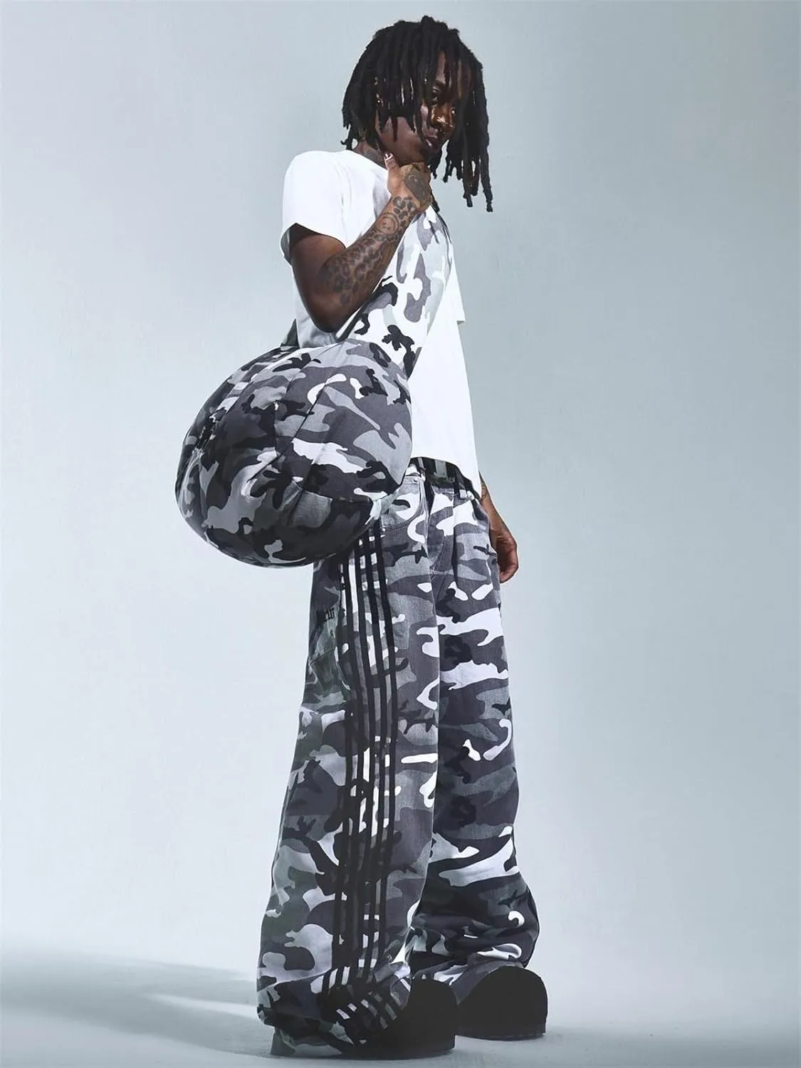 Alyweatry Mens Vintage Baggy Jeans Oversized Low Rise Y2k Striped Skateboard Denim Track Jeans Streetwear
