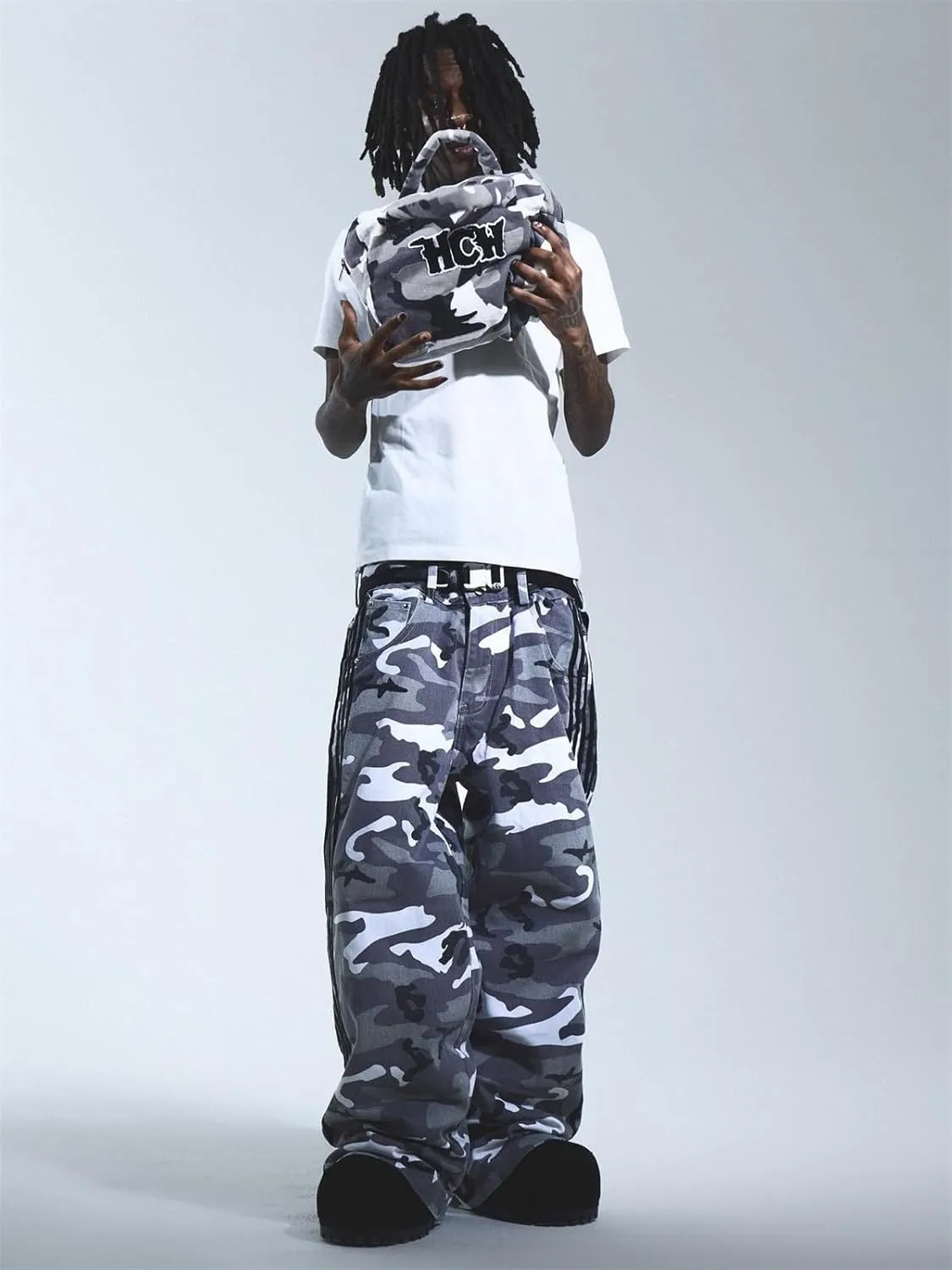 Alyweatry Mens Vintage Baggy Jeans Oversized Low Rise Y2k Striped Skateboard Denim Track Jeans Streetwear