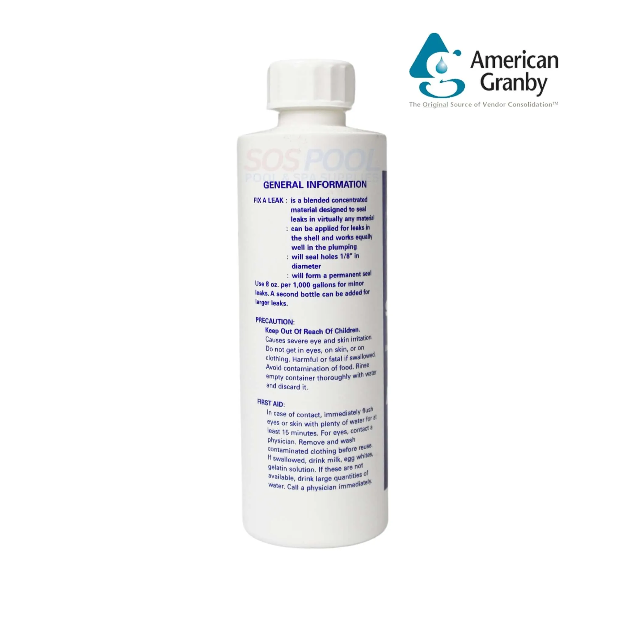 American Granby Marlig Fix-A-Leak Pool and Spa Leak Sealant | 8oz | FAL8