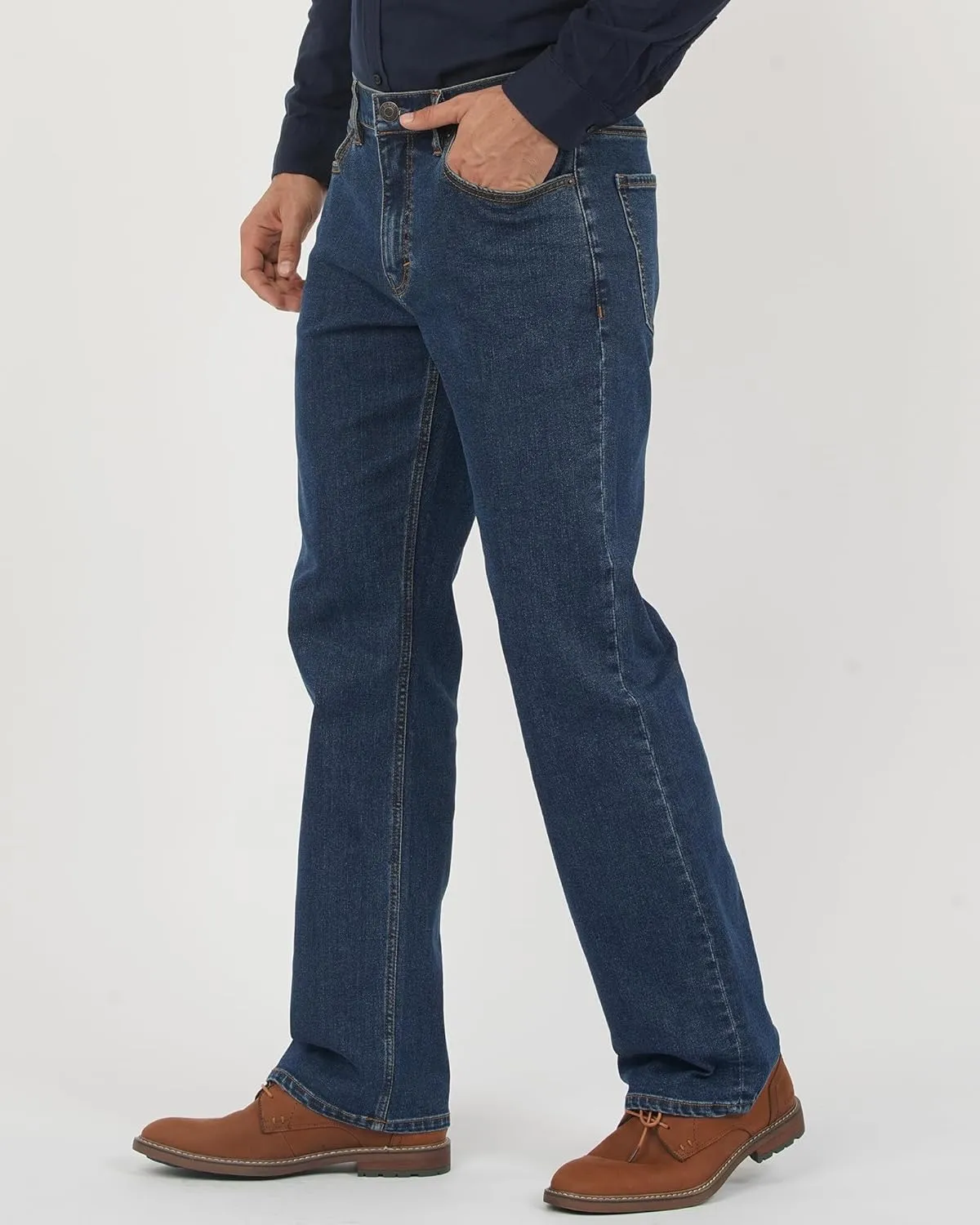 APUOR Men's Straight Leg Stretch Jeans Relaxed Fit Work Jeans Athletic Fit Loose Pants