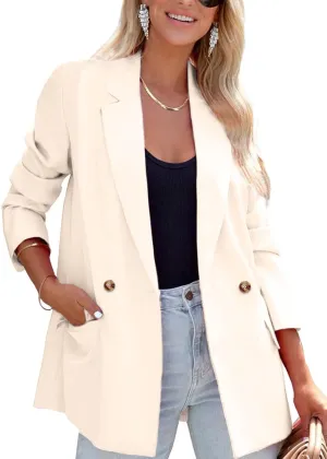 ARTFREE Womens Casual Blazer Button Lapel Long Sleeve Work Business Fashion Blazers Jackets Outfits with Pockets