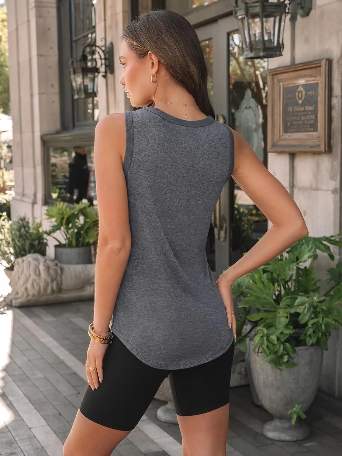 AUTOMET Womens Plus Size Tank Tops Summer Sleeveless High Neck Casual Trendy Loose Flowy Beach Shirt Vacation Outfits
