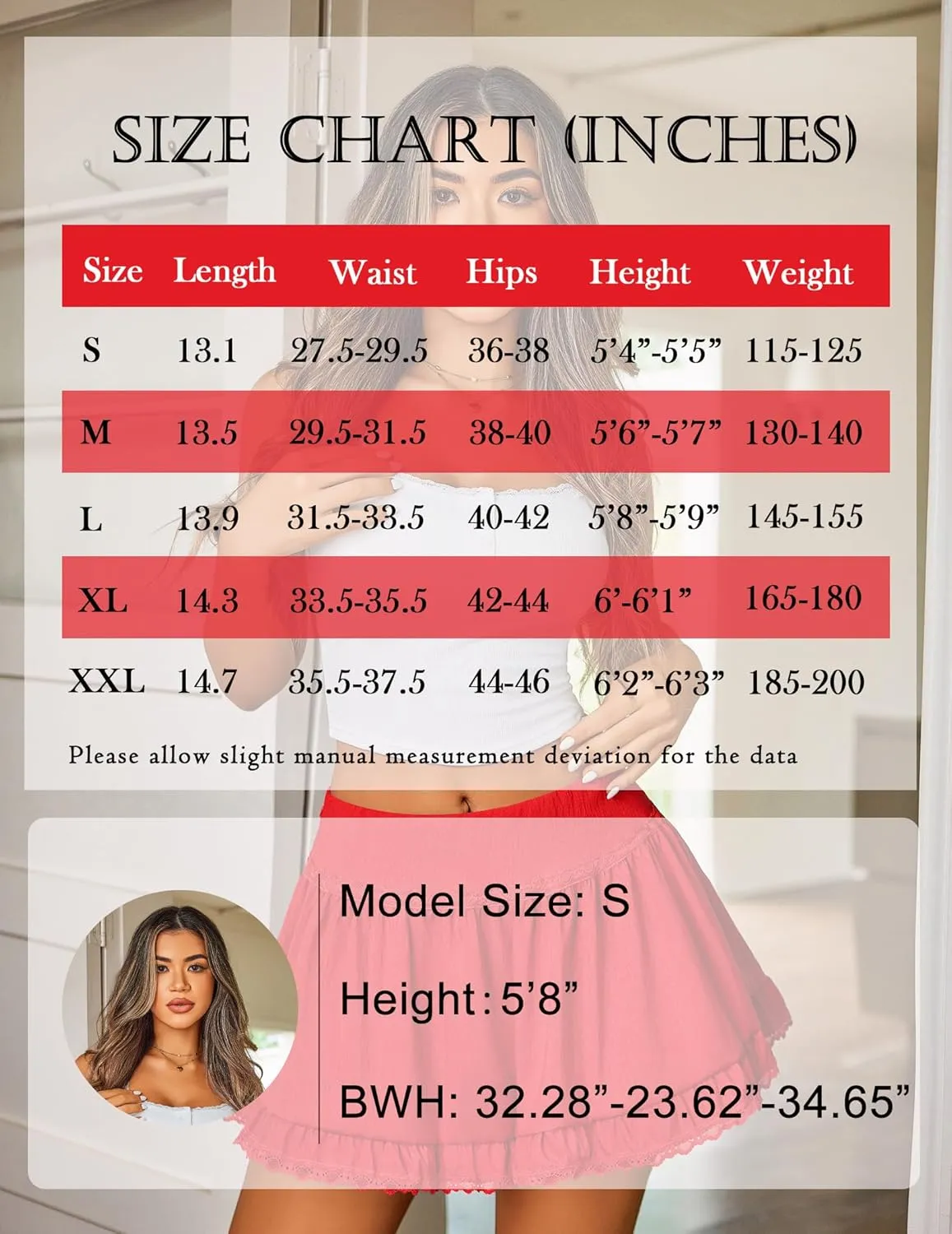 Avidlove Women High Waist Mini Skirt Flowy A Line Ruffle Hem Y2K Cute Skirts Casual