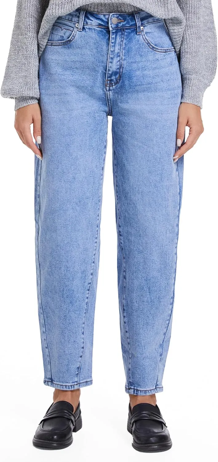 Barrel Jeans for Women High Waisted Wide Leg Stretchy Women's Jeans Baggy Relax Fit Trendy Denim
