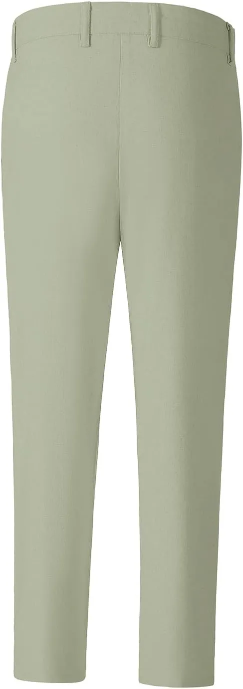 Boys' Linen Pants Lightweight Flat Front Dress Pants Kids School Uniform