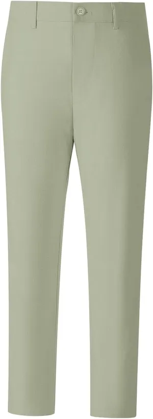 Boys' Linen Pants Lightweight Flat Front Dress Pants Kids School Uniform