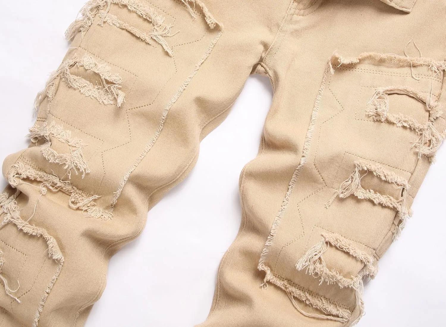 Boy's Stacked Jeans Skinny Fit Ripped Destroyed Distressed Fashion Comfy Denim Jeans Pants