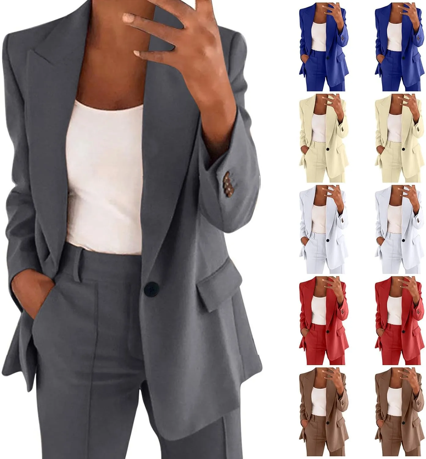 Business Casual Outfits for Women Professional Pant Suits 2 Piece Office Outfit Work Blazer Set Women Dressy Suit 2024