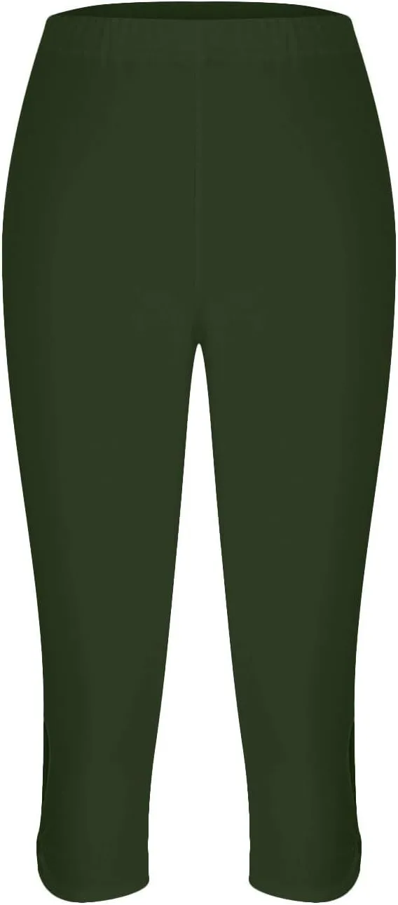 Capri Leggings for Women 2025 Summer Stretch Plus Size High Waisted Soft Casual Workout Yoga Pants with Pockets