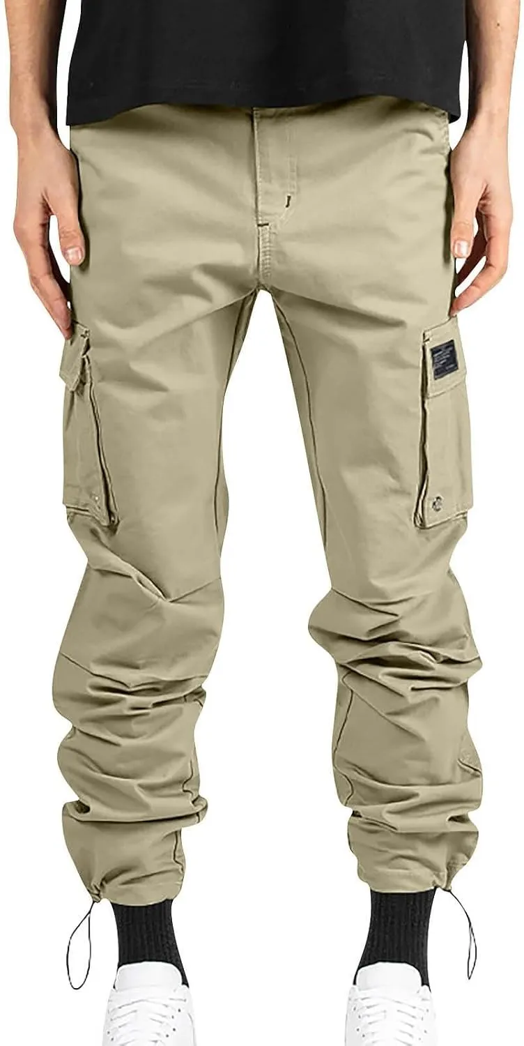 Cargo Pants for Men Tactical Pants Stretch Slim Fit Lightweight Ripstop Outdoor Casual Work Trousers with Pockets