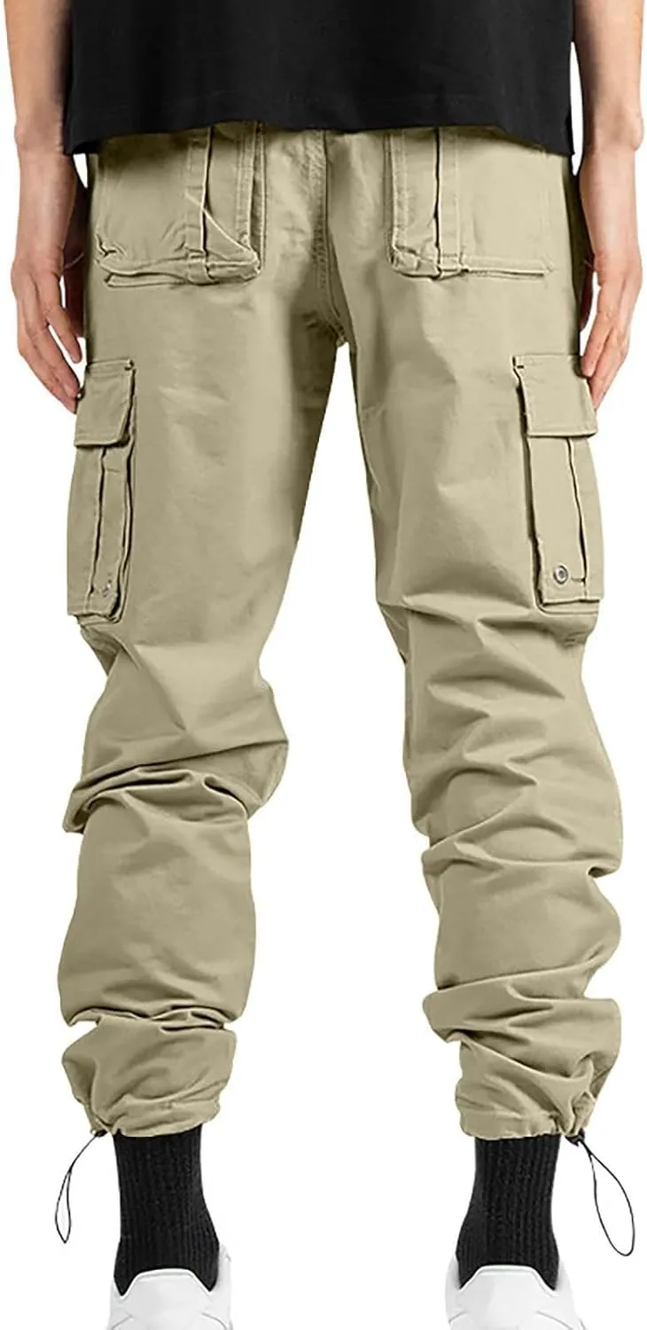 Cargo Pants for Men Tactical Pants Stretch Slim Fit Lightweight Ripstop Outdoor Casual Work Trousers with Pockets