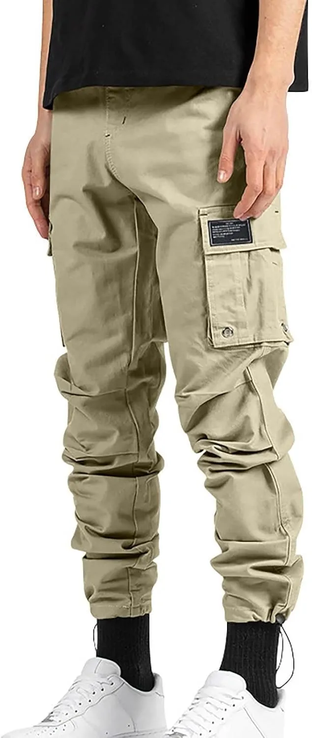 Cargo Pants for Men Tactical Pants Stretch Slim Fit Lightweight Ripstop Outdoor Casual Work Trousers with Pockets