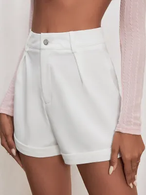 Casual Plain High Waist Women Shorts