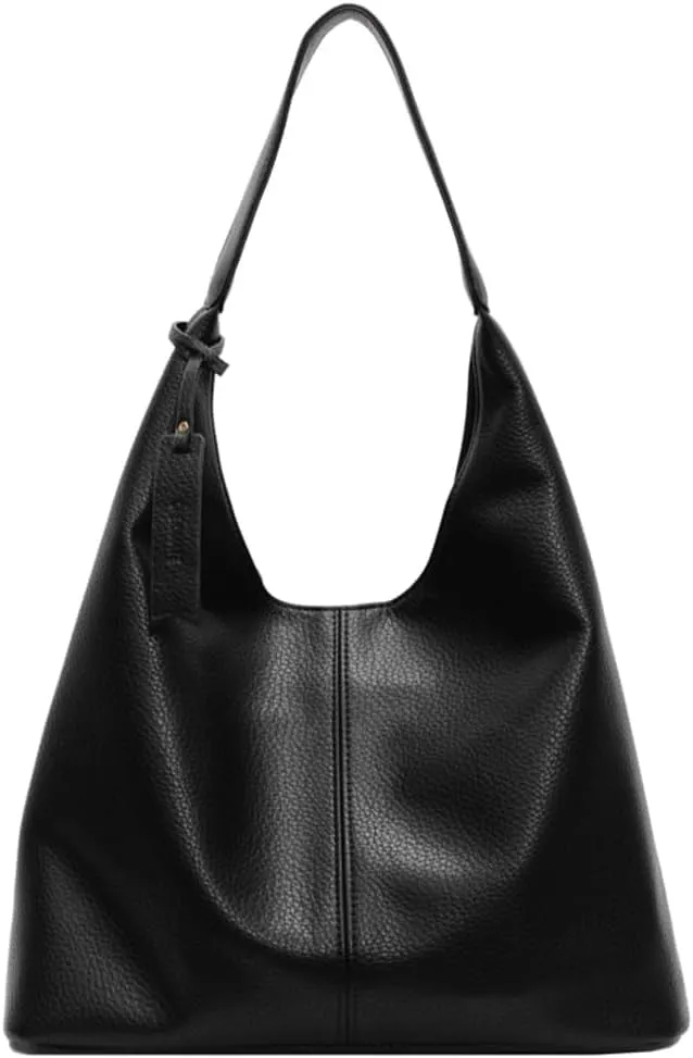 Chic Vegan Leather Hobo Bags for Women Slouchy Tote Purses Retro Shoulder Handbag for Stylish Casual Trendy