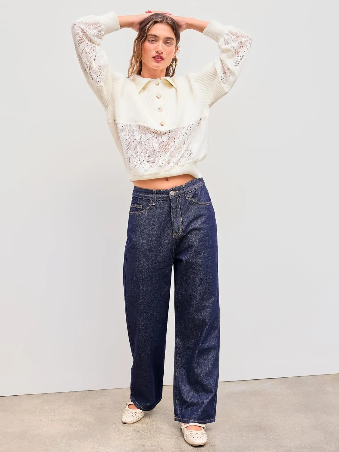 CIDER Wide Leg Jeans for Women High Waisted Denim Pants Boyfriend Jeans Trendy Casual Summer Bottom