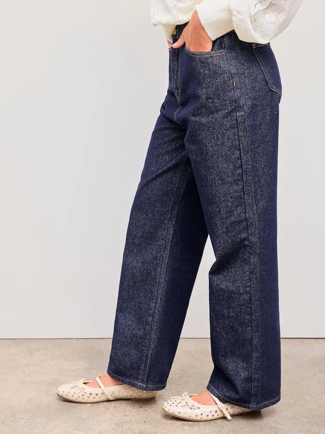 CIDER Wide Leg Jeans for Women High Waisted Denim Pants Boyfriend Jeans Trendy Casual Summer Bottom