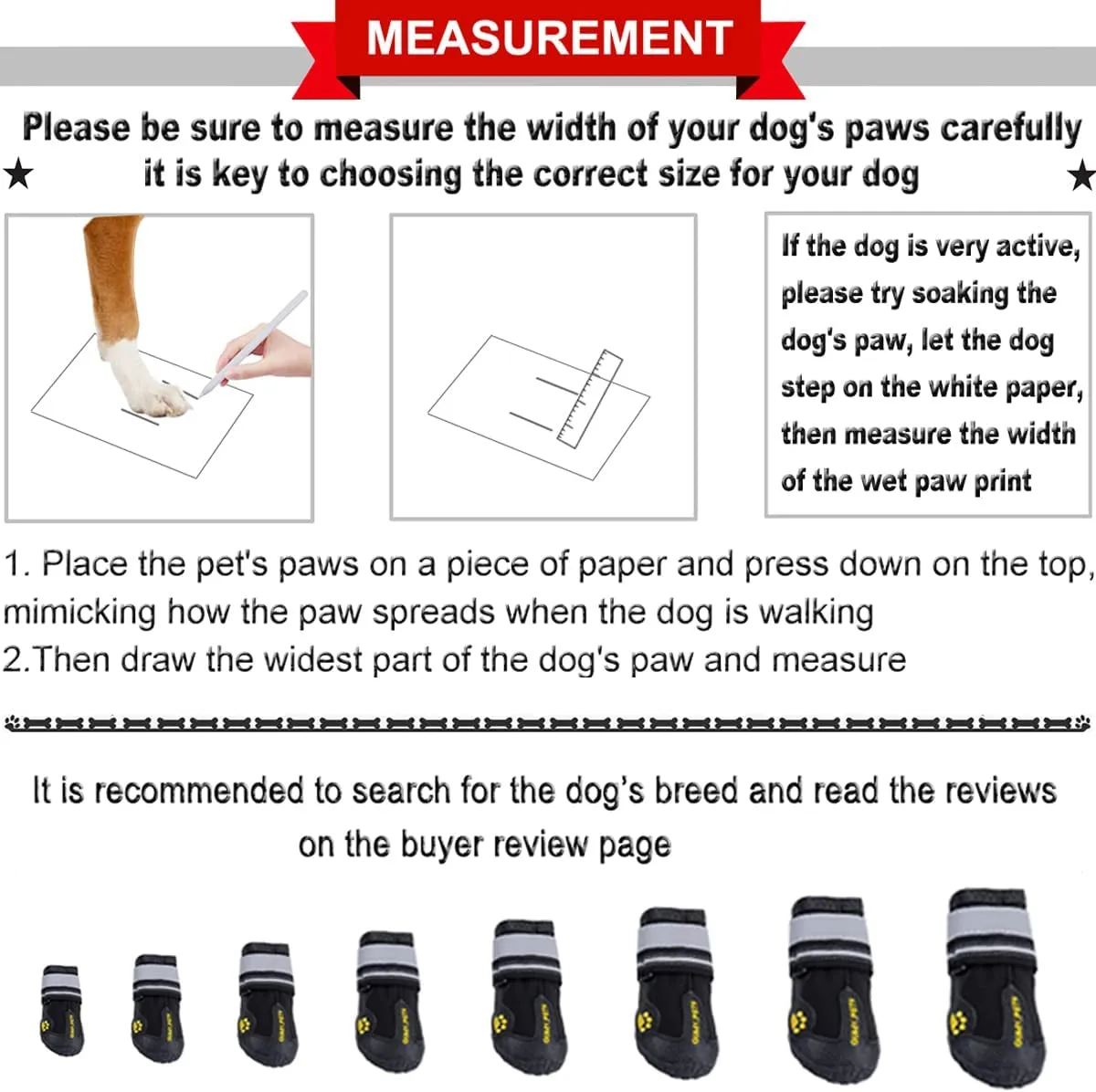 Dog Shoes for Large Dogs, Medium Dog Boots & Paw Protectors for Winter Snowy Day, Summer Hot Pavement, Water-Resistant in Rainy Weather, Outdoor Walking, Indoor Hardfloors Skid-Resistant Sole