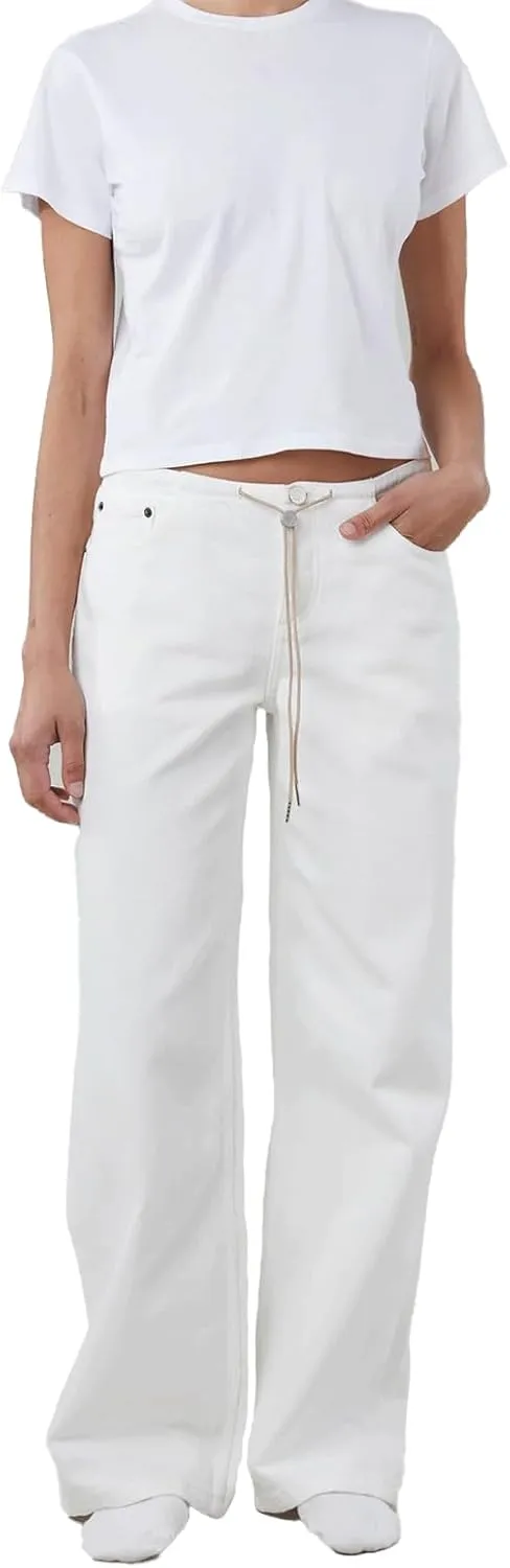 Drawstring Jeans Women Wide Leg Baggy Denim Pants Streetwear Vintage Y2K Clean Girl Cute Jeans