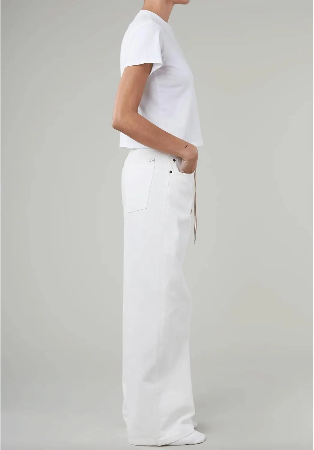 Drawstring Jeans Women Wide Leg Baggy Denim Pants Streetwear Vintage Y2K Clean Girl Cute Jeans
