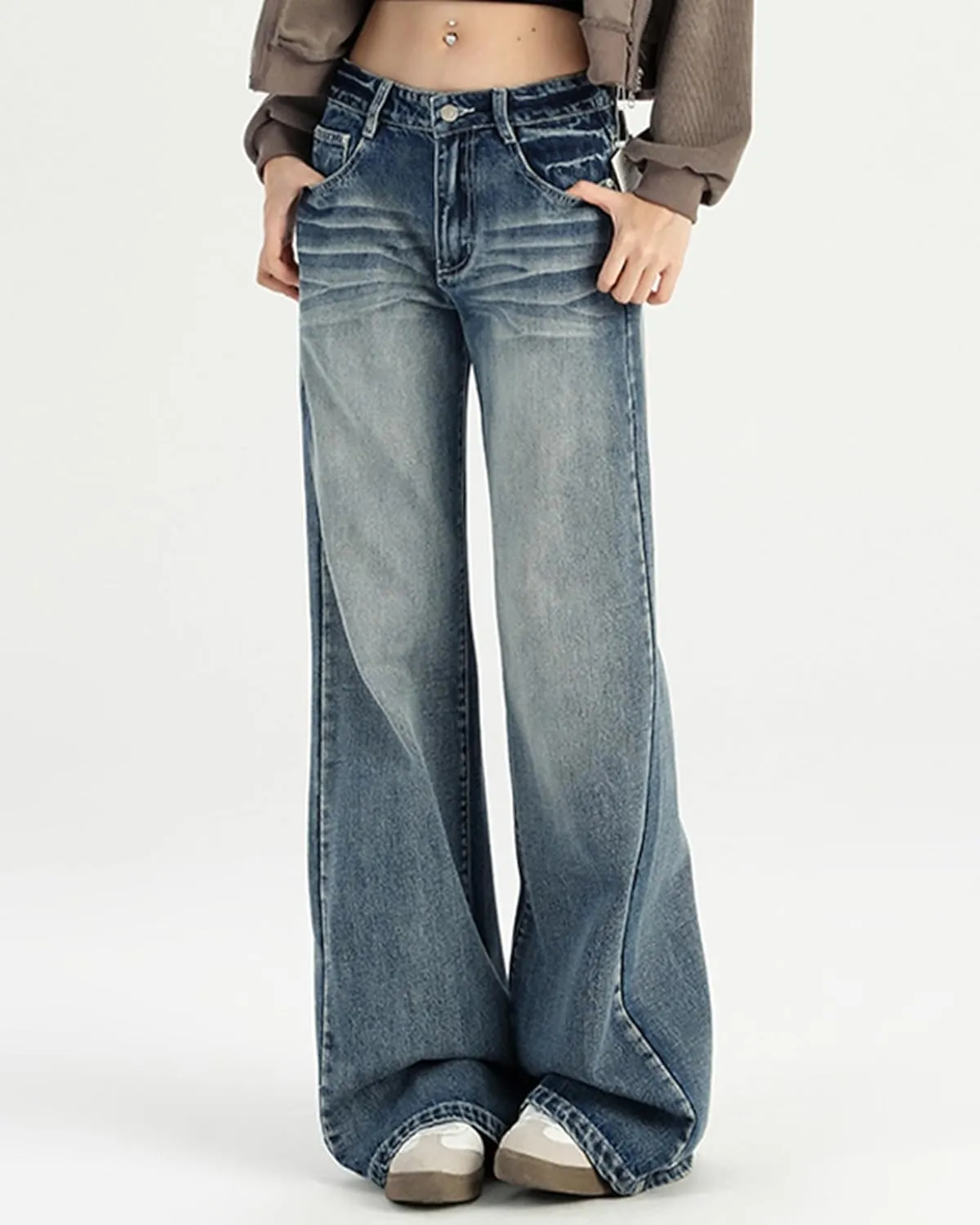 EMMIOL Womens Wide Leg Jeans Straight Baggy Boyfriend Low Rise Denim Pants Flare Jeans Trendy Outfits