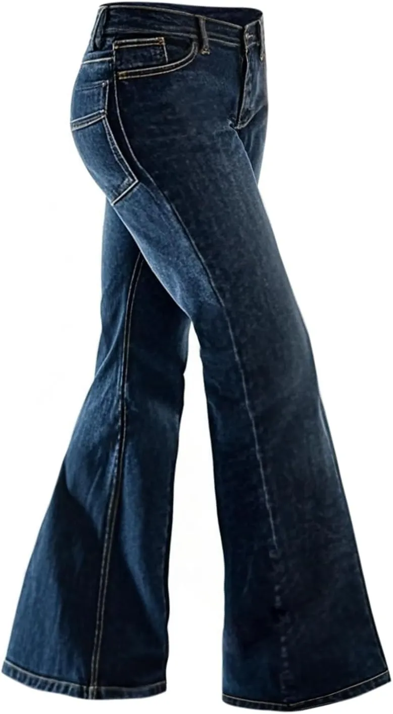 EVEDESIGN 70s Outfits Bell Bottom Pants for Men,Mens Bell Bottom Jeans Flared Jeans