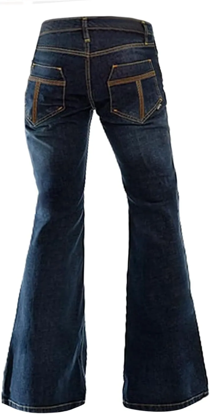 EVEDESIGN 70s Outfits Bell Bottom Pants for Men,Mens Bell Bottom Jeans Flared Jeans