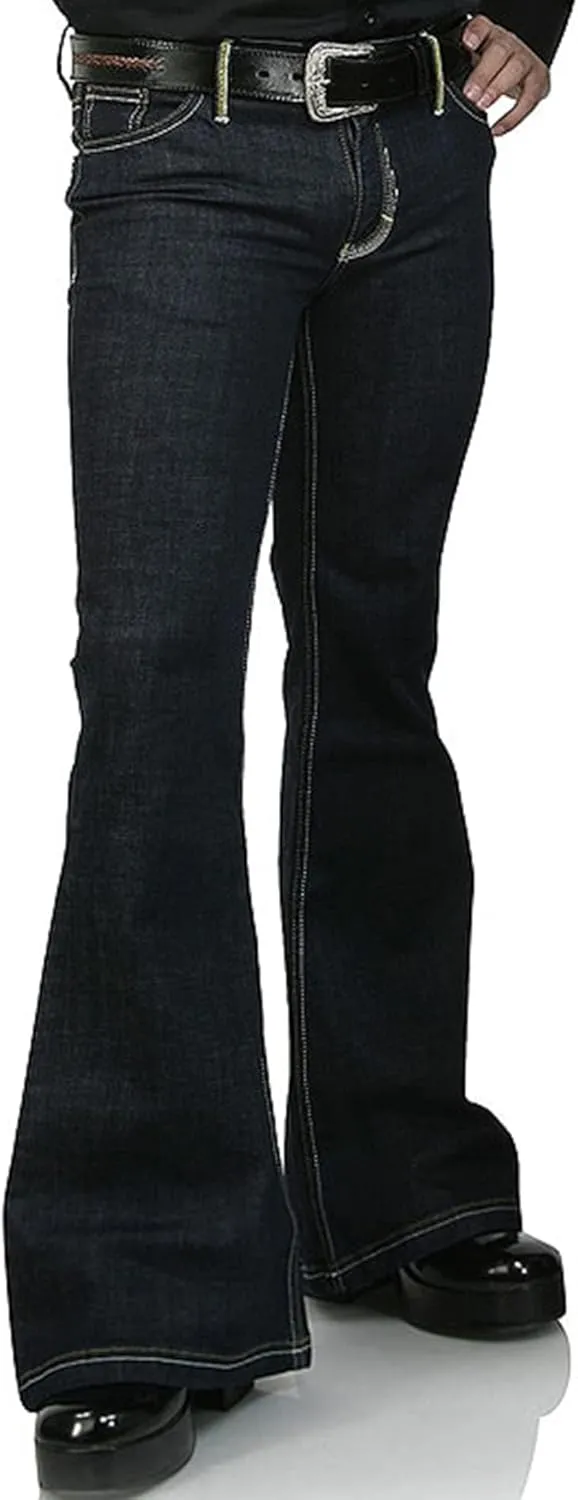 EVEDESIGN 70s Outfits Bell Bottom Pants for Men,Mens Bell Bottom Jeans Flared Jeans