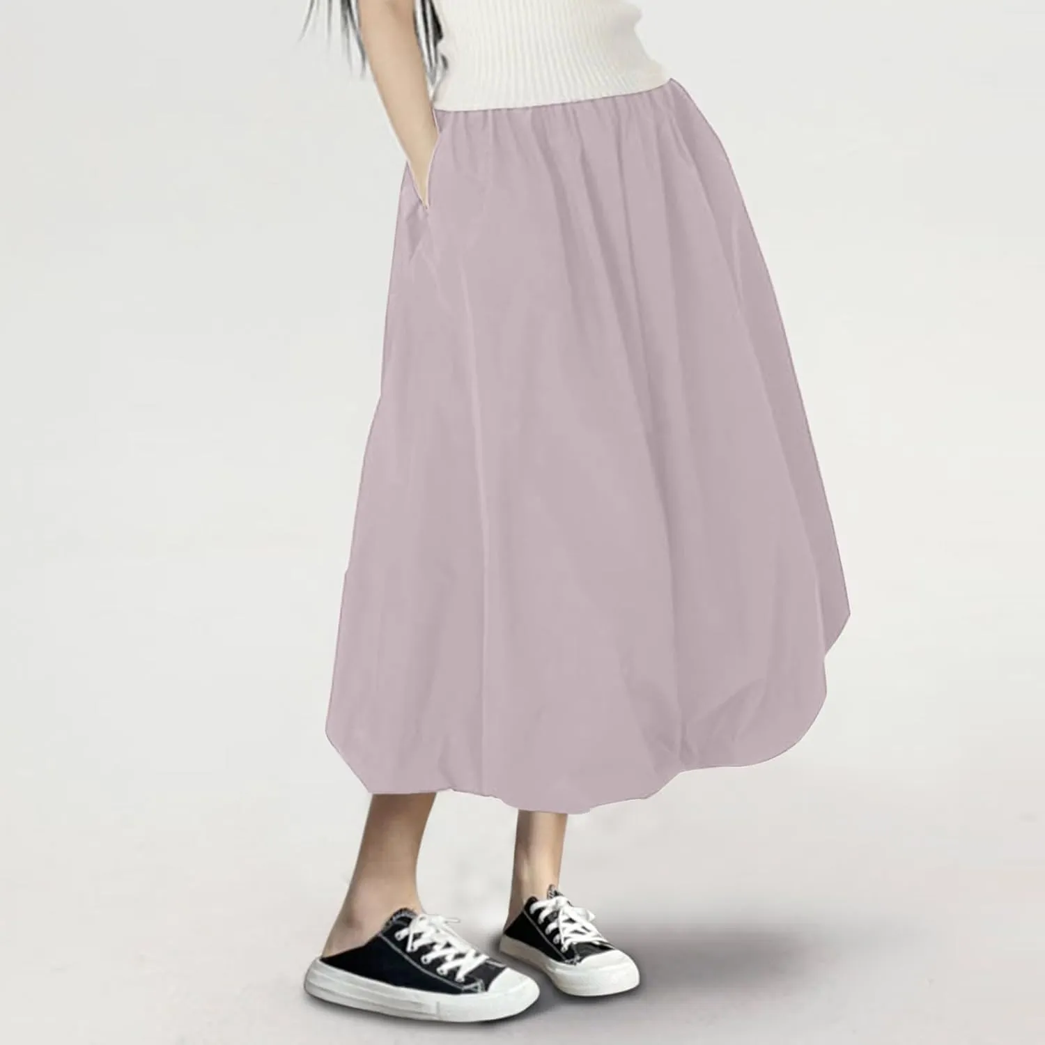 Fashion Skirts for Women 2024 Trendy Women Mid Length Skirt High Waisted Bud Skirt with Pocket Holiday Party