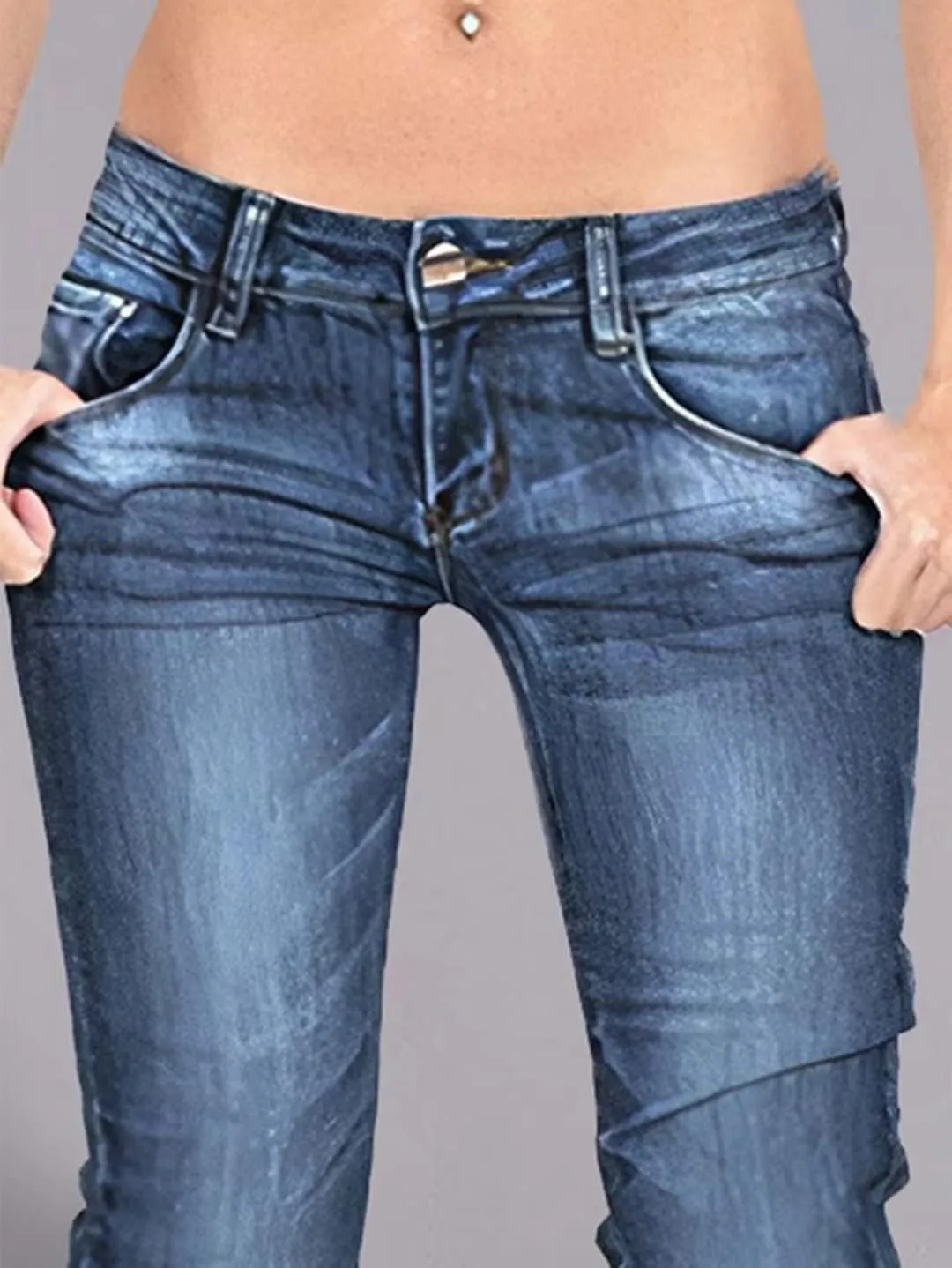 Flamingals Straight Leg Jeans for Women Low Rise Flamingo Stretch Jeans Skinny Wide Leg Denim Pants