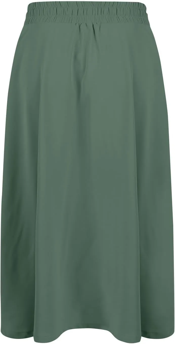 Floral Skirts for Women Midi Length Vintage Drawstring High Waisted A Line Skirt Flowy Boho Midi Skirt with Pockets