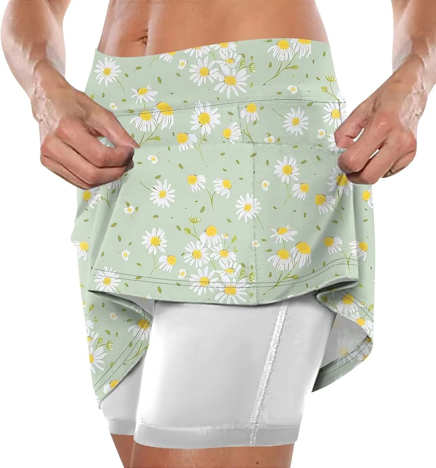Floral Tennis Skirts for Women Lightweight High Waisted Golf Skorts Trendy Workout Athletic Tennis Mini Short Skirts