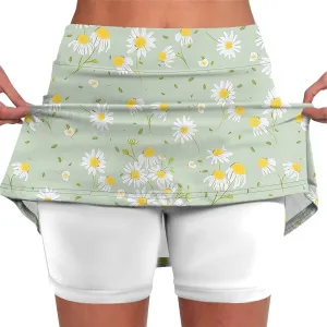 Floral Tennis Skirts for Women Lightweight High Waisted Golf Skorts Trendy Workout Athletic Tennis Mini Short Skirts