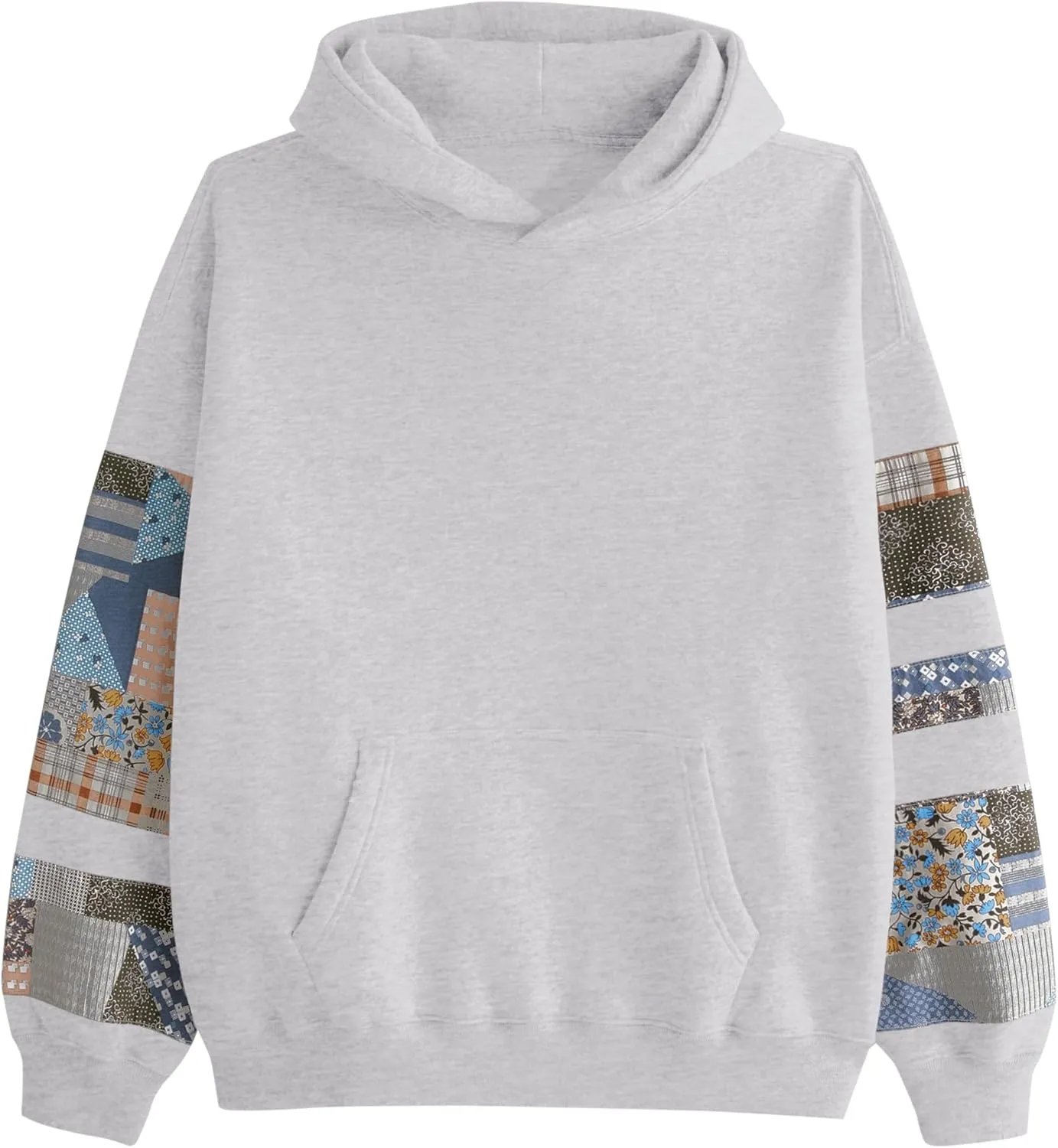 Graphic Hoodies for Women Oversized Floral Print Fleece Hooded Sweatshirts Long Sleeve Y2k Boyfriend Pullover Tops