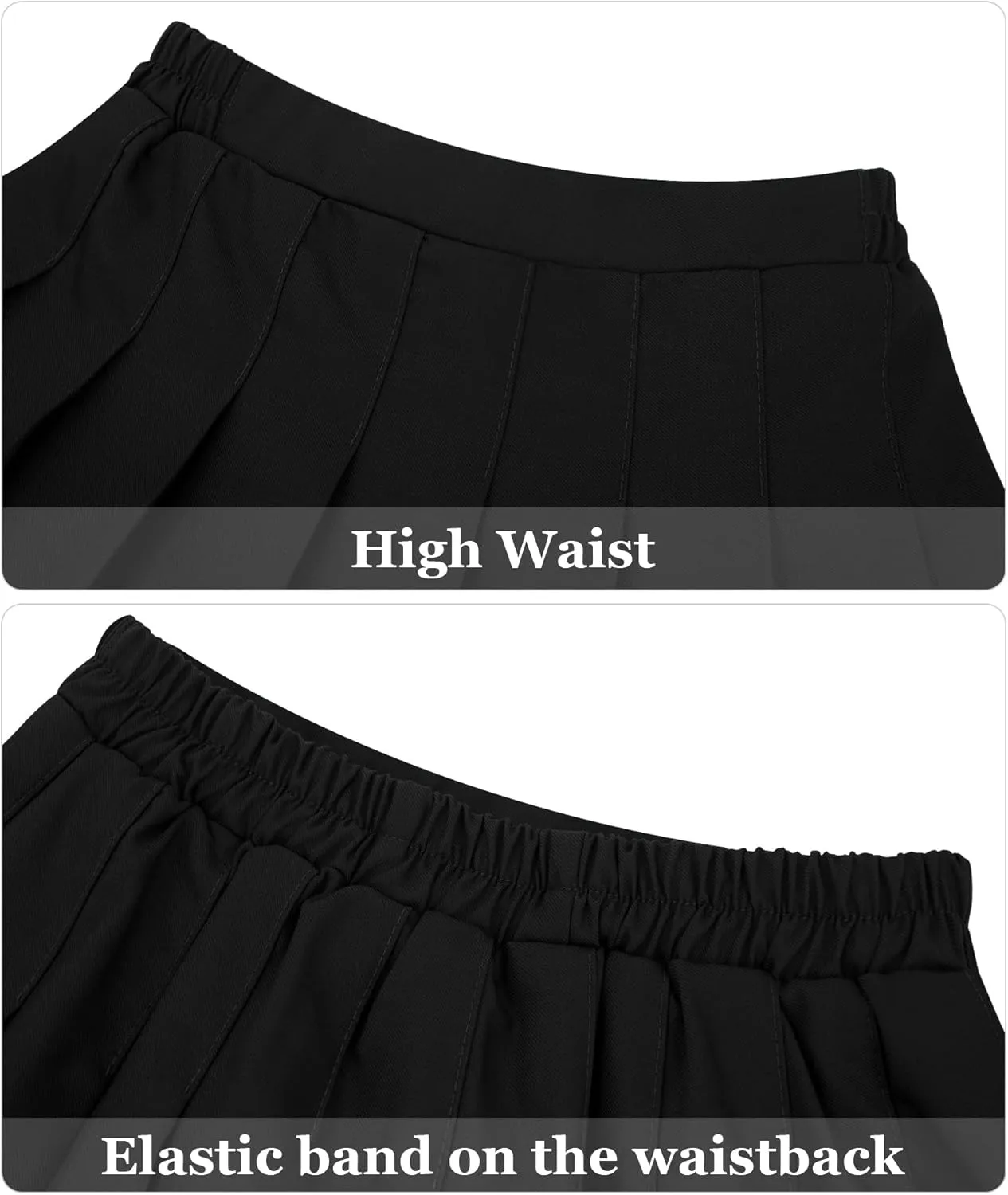 Happy Cherry Girls Pleated Mini Skirt School Uniform Skirt A Line High Waist Tennis Skirt Inner Shorts