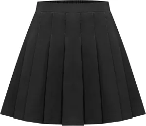 Happy Cherry Girls Pleated Mini Skirt School Uniform Skirt A Line High Waist Tennis Skirt Inner Shorts