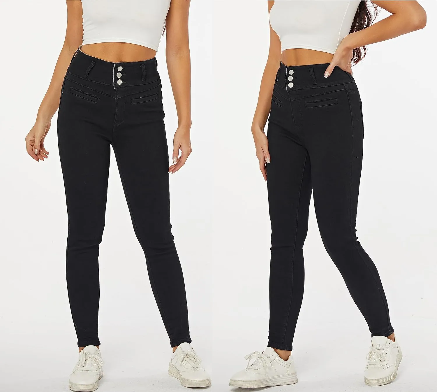 heipeiwa Women's Fleece Lined Jeans Winter Thermal Warm Denim Pants High Waisted Skinny Flannel Lined Jeans