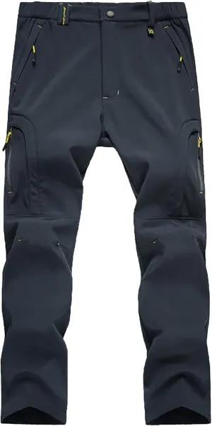 Hiking Pants for Men Warm Winter Waterproof Outdoor Trousers Thicken Plush Plus Size Fleece Joggers Sweatpants