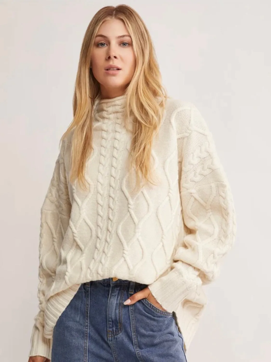 Inflorescence Knit Sweater Ivory