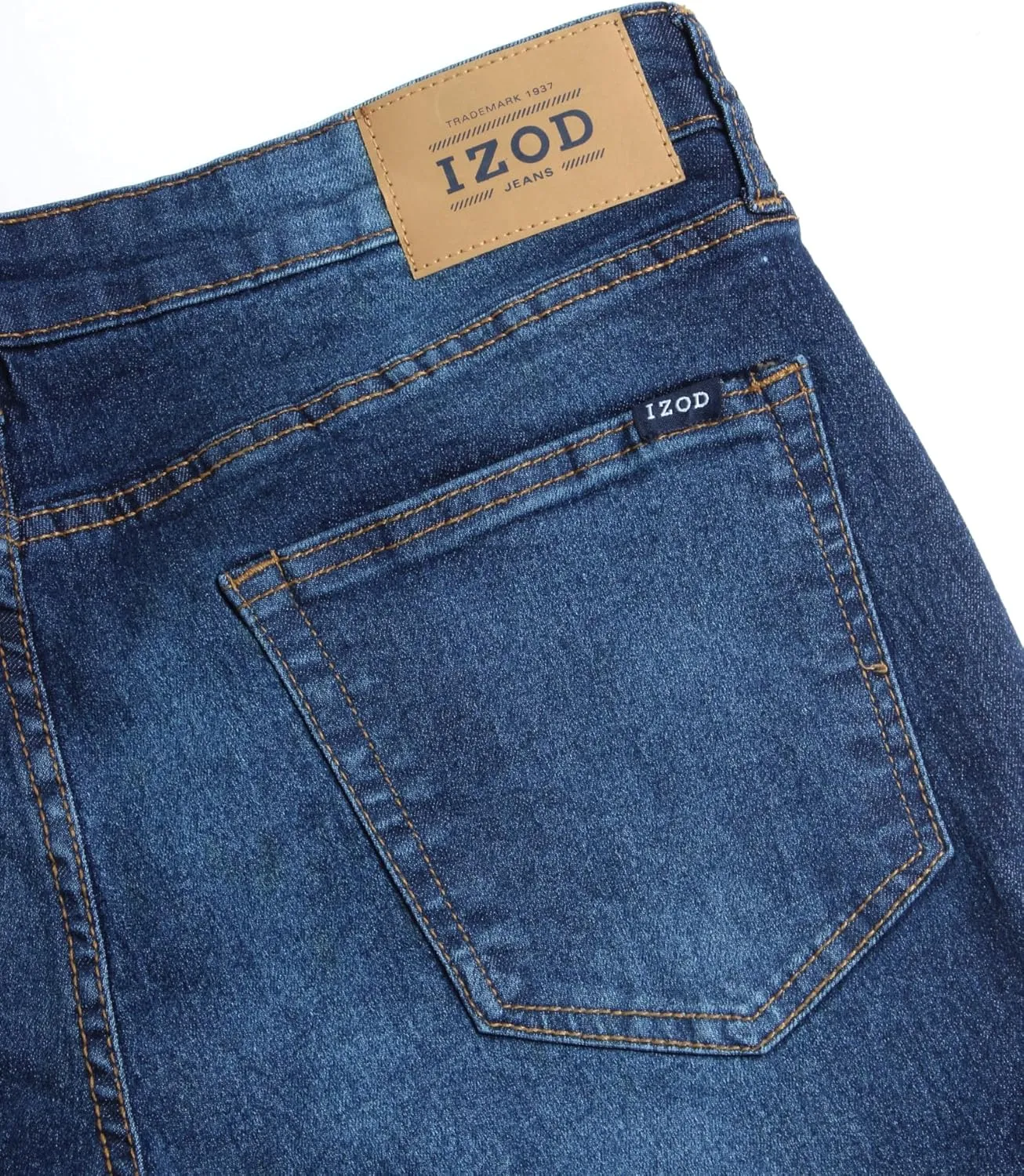 IZOD Men's Slim Fit Jeans - Classic Comfort Stretch Lightweight Denim Jeans - Casual Work Pants for Men