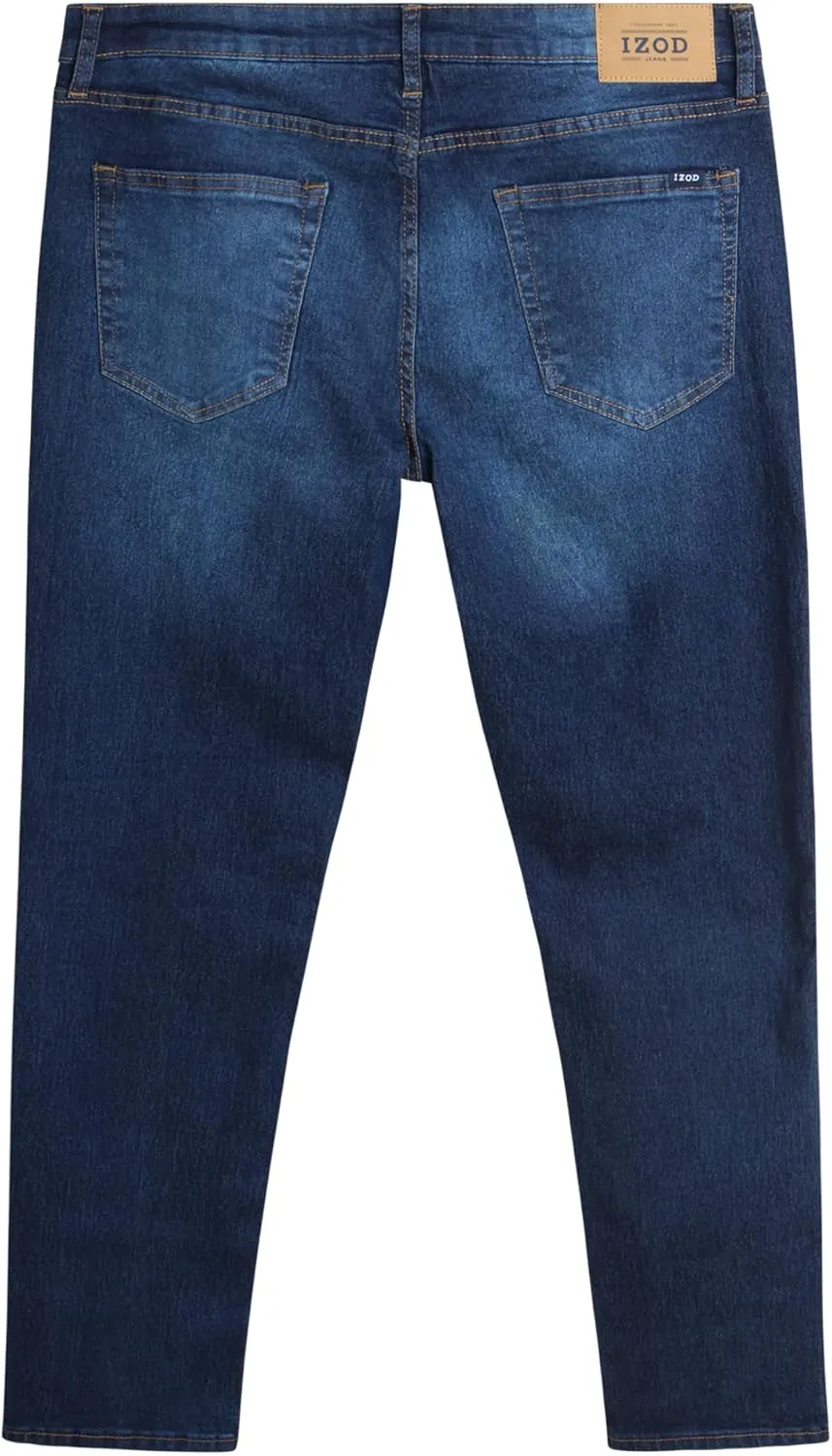IZOD Men's Slim Fit Jeans - Classic Comfort Stretch Lightweight Denim Jeans - Casual Work Pants for Men