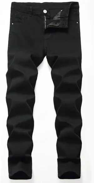 JE&NS Men's Ripped Jeans, Slim Fit Straight Leg, Denim Jeans Pants for Men